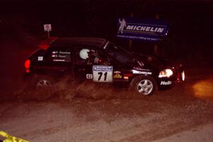 Bryan Hourt / Brian Shanfeld Honda Civic comes through the spectator corner on SS14, Perkins Road.