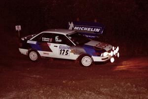 Alex Erisoty / Ben Greisler Audi 90 Quattro comes through the spectator corner on SS14, Perkins Road.