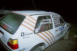 Doug Davenport / Al Kintigh VW GTI showing battle scars after the rally