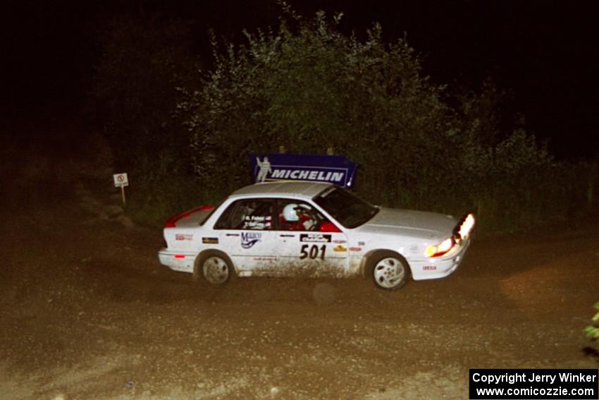 Todd Jarvey / Rich Faber Mitsubishi Galant VR-4 comes through the spectator corner on SS14, Perkins Road.