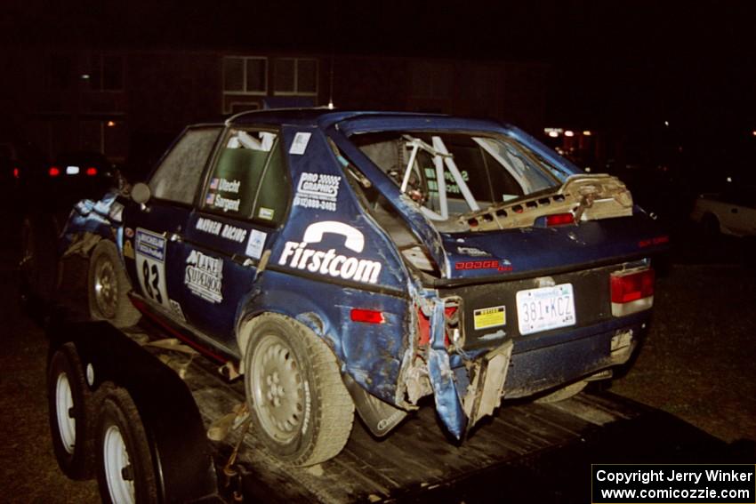 Mark Utecht / Diane Sargent Dodge Omni GLH-Turbo was destroyed after hitting a tree and rolling