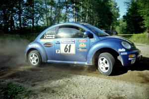 Karl Scheible / Gail McGuire VW Beetle powers out of a corner on SS11, Anchor Hill.