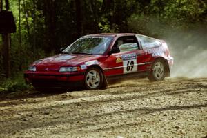 Charles Sherrill / Mark Rea Honda CRX Si at speed on SS11, Anchor Hill.