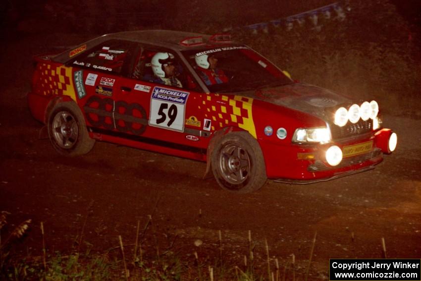 John Rek / Piotr Modrzejewski Audi S2 Quattro at speed through the crossroads on SS6, East Steamboat.