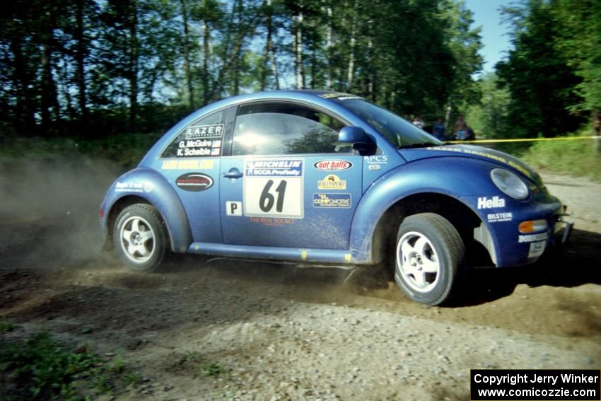 Karl Scheible / Gail McGuire VW Beetle powers out of a corner on SS11, Anchor Hill.