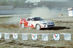 Ralph Kosmides / Joe Noyes Toyota Supra Turbo on SS1, Fairgrounds.