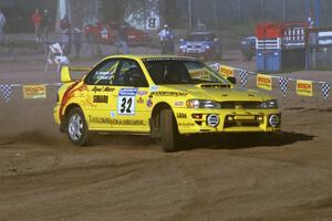 Paul Eklund / Dave Jameson Subaru Impreza on SS1, Fairgrounds.