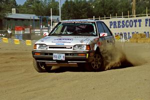 Mark Tabor / John Dillon Mazda 323GTX on SS1, Fairgrounds.