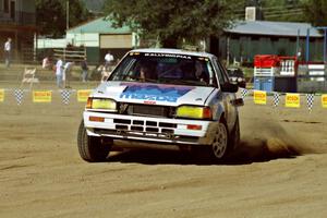 Paul Timmerman / Ola Lysenstoen Mazda 323GTX on SS1, Fairgrounds.