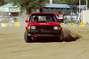 Justin Benham / Chrissie Beavis Dodge Omni GLH Turbo on SS1, Fairgrounds.