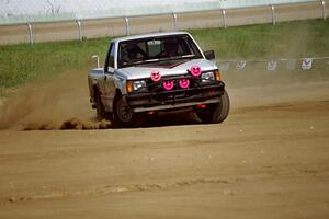 David Rodgers / Tim Flood Mitsubishi Mighty Max on SS1, Fairgrounds.