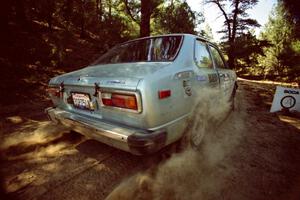 Nick Taylor / Pete Morris Toyota Corolla leaves the start of SS5, Mingus Mountain II.