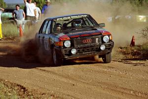 Lauchlin O'Sullivan / Farina O'Sullivan Audi 4000 Quattro at the spectator corner on SS8, Limestone I.