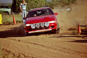 Roger Hull / Sean Gallagher Eagle Talon at the spectator corner on SS8, Limestone I.