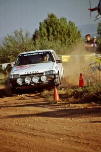 Mark Brown / Ole Holter Toyota FX-16 at the spectator corner on SS8, Limestone I.