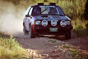 Jim Gillaspy / Mick Kilpatrick Dodge Colt comes into the spectator corner on SS8, Limestone I.