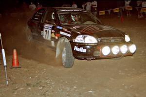 Bryan Hourt / Pete Cardimen Honda Civic at the spectator corner on SS9, Limestone II.