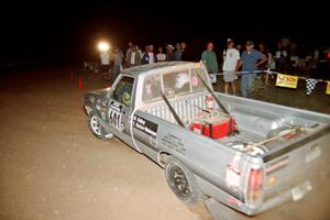 Mike Halley / Emily Burton-Weinman Dodge Ram 50 at the spectator corner on SS9, Limestone II.