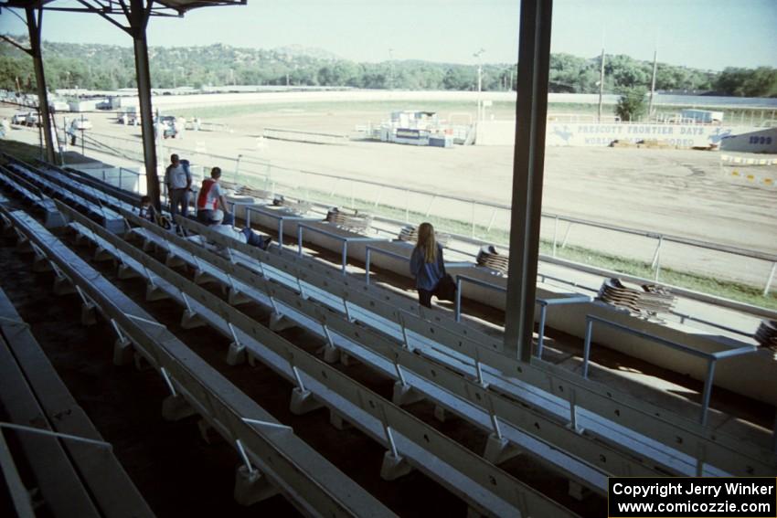 The view from the bleachers at the fairgrounds.