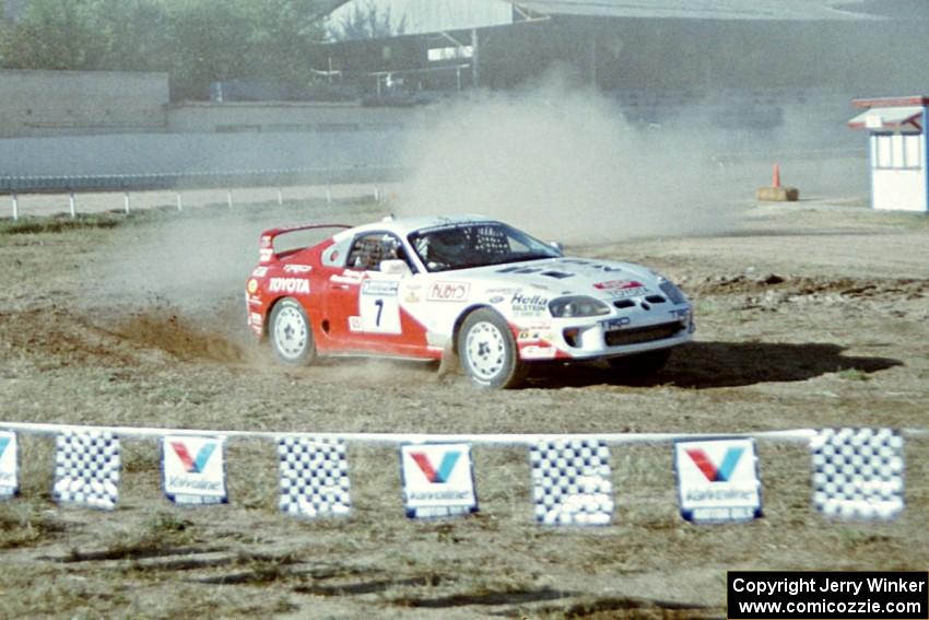 Ralph Kosmides / Joe Noyes Toyota Supra Turbo on SS1, Fairgrounds.