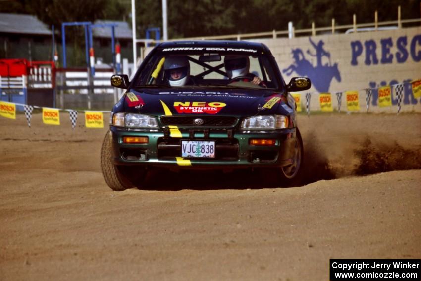 Lee Shadbolt / Claire Chizma Subaru Impreza on SS1, Fairgrounds.