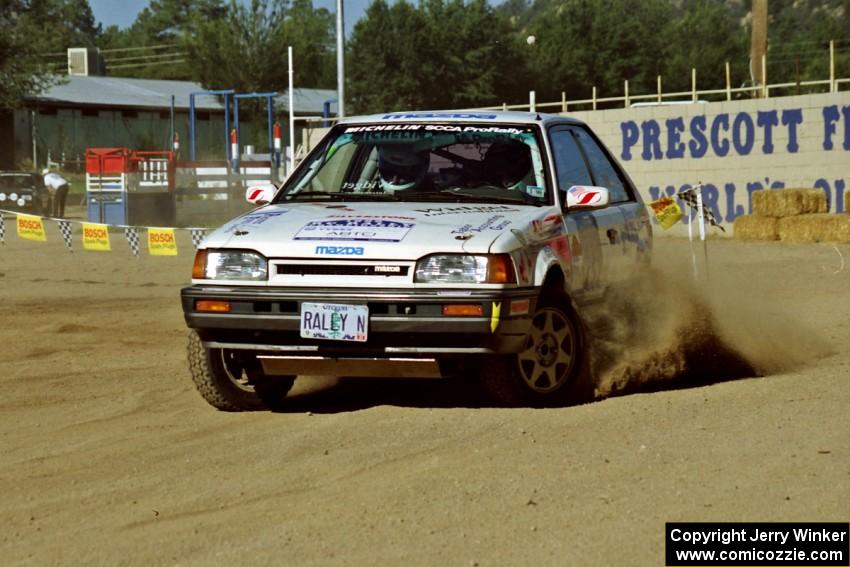 Mark Tabor / John Dillon Mazda 323GTX on SS1, Fairgrounds.