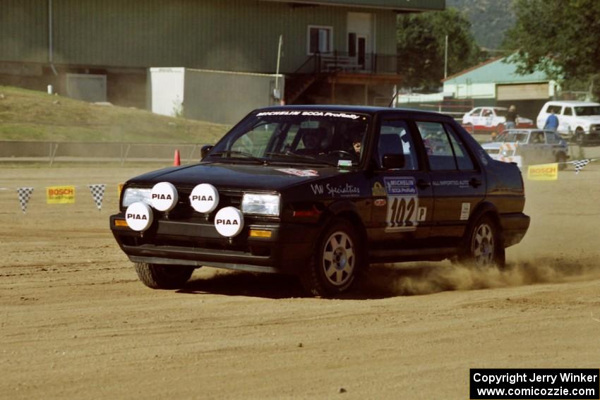 Paula Gibeault / Steve Mendez VW Jetta on SS1, Fairgrounds.