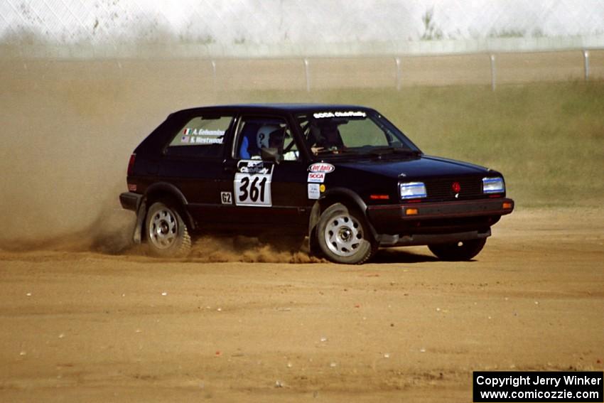 Steve Westwood / Alex Gelsomino VW GTI on SS1, Fairgrounds.