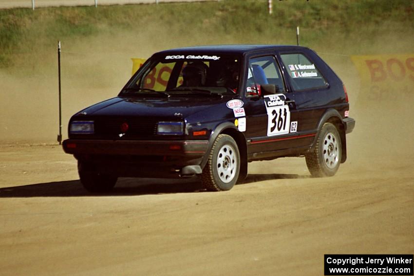 Steve Westwood / Alex Gelsomino VW GTI on SS1, Fairgrounds.