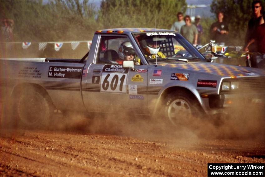 Mike Halley / Emily Burton-Weinman Dodge Ram 50 accidentally comes to a halt at the spectator corner on SS8, Limestone I.