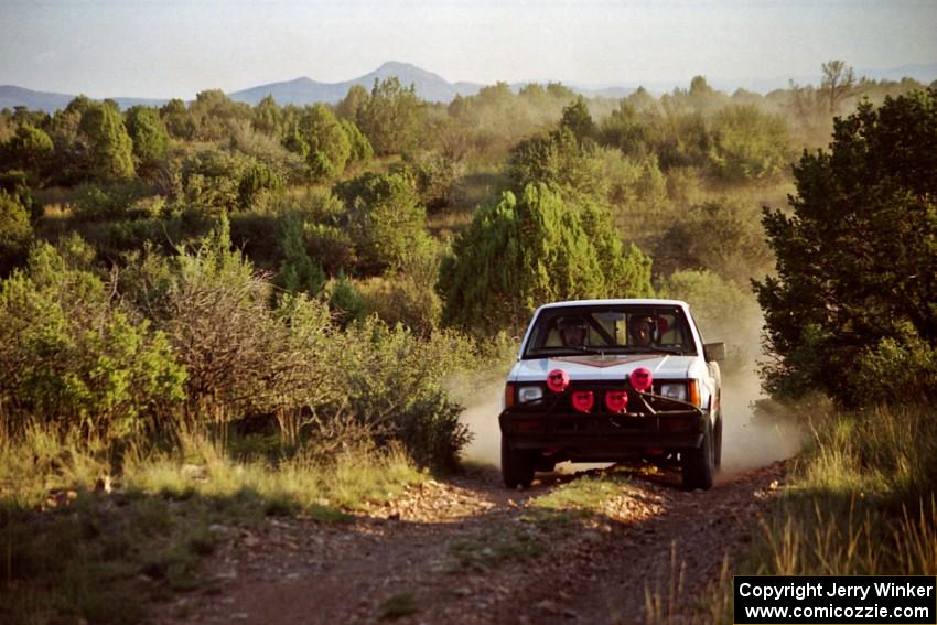 David Rodgers / Tim Flood Mitsubishi Mighty Max comes into the spectator corner on SS8, Limestone I.