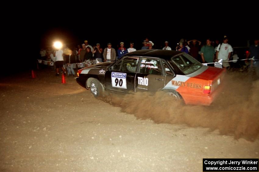 Lauchlin O'Sullivan / Farina O'Sullivan Audi 4000 Quattro at the spectator corner on SS9, Limestone II.