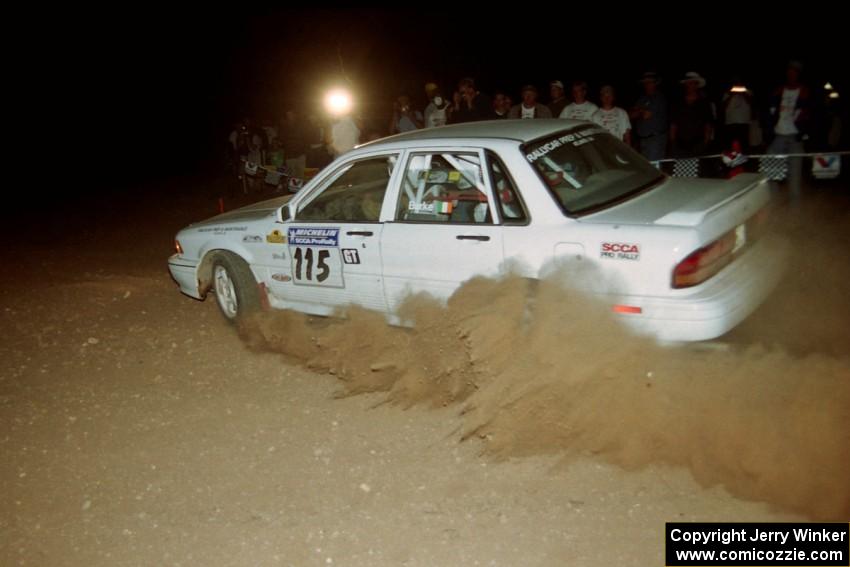 Seamus Burke / Tom Lawless Mitsubishi Galant VR-4 at the spectator corner on SS9, Limestone II.