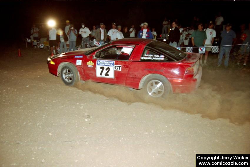 Roger Hull / Sean Gallagher Eagle Talon at the spectator corner on SS9, Limestone II.