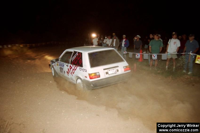 Mark Brown / Ole Holter Toyota FX-16 at the spectator corner on SS9, Limestone II.