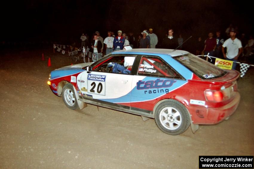 George Plsek / Renn Phillips Audi S2 Quattro limp through the spectator corner on SS9, Limestone II.