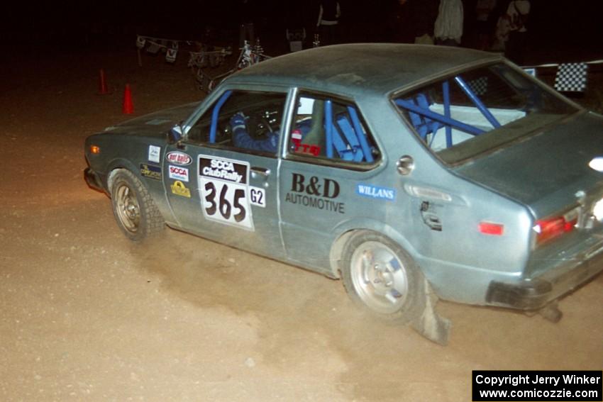 Nick Taylor / Pete Morris Toyota Corolla at the spectator corner on SS9, Limestone II.