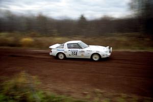 Ted Grzelak / Chris Plante Mazda RX-7 on the practice stage.