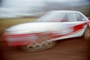 Henry Joy IV / Chris Griffin Mitsubishi Lancer Evo II at speed on the practice stage.