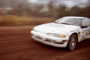 Bryan Pepp / Jerry Stang Eagle Talon at speed on the practice stage.