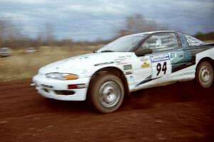 Bryan Pepp / Jerry Stang Eagle Talon at speed on the practice stage.