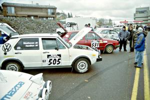 Jon Hamilton / Josh Westhoven VW Rabbit and J.B. Niday / J.B. Lewis VW GTI at parc expose in Houghton.