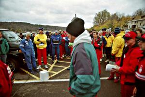 The drivers' meeting prior to the start.