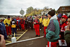 The drivers' meeting prior to the start.