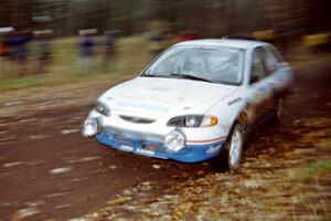 John Buffum / Lance Smith Hyundai Elantra at the second to last corner of SS1, Beacon Hill.