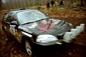 Bryan Hourt / Pete Cardimen Honda Civic at the final corner of SS1, Beacon Hill.