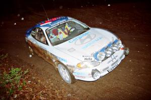 Noel Lawler / Charles Bradley Hyundai Tiburon at speed on SS2, Bob Lake I.