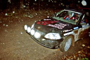 Bryan Hourt / Pete Cardimen Honda Civic at speed on SS2, Bob Lake I.