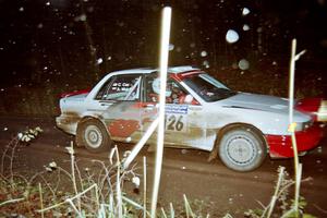 Arthur Wojcik / Chuck Cox Mitsubishi Galant VR-4 at speed on SS2, Bob Lake I.