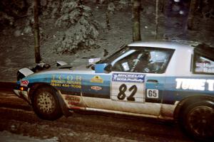 Mike Hurst / Rob Bohn Mazda RX-7 on SS8, Bob Lake II.